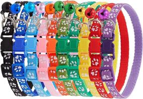 img 4 attached to 🐱 Premium Small Cat Collars: Adjustable Kitten Collar with Bell - 12 Pack