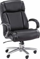 💺 safco big and tall high back rolling swivel task desk chair, padded arms, 500 lbs. weight capacity, adjustable height, tilt, for work or home office, black bonded leather seat logo