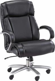 img 4 attached to 💺 Safco Big and Tall High Back Rolling Swivel Task Desk Chair, Padded Arms, 500 lbs. Weight Capacity, Adjustable Height, Tilt, for Work or Home Office, Black Bonded Leather Seat