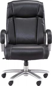 img 3 attached to 💺 Safco Big and Tall High Back Rolling Swivel Task Desk Chair, Padded Arms, 500 lbs. Weight Capacity, Adjustable Height, Tilt, for Work or Home Office, Black Bonded Leather Seat