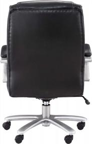 img 2 attached to 💺 Safco Big and Tall High Back Rolling Swivel Task Desk Chair, Padded Arms, 500 lbs. Weight Capacity, Adjustable Height, Tilt, for Work or Home Office, Black Bonded Leather Seat