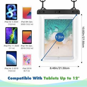 img 3 attached to Универсальный водонепроницаемый чехол для планшета - подводная сухая сумка с ремешком для IPad 10.2", iPad Air 10.5", Galaxy Tab E, Tab S3, Fire HD 8, Fire 7 - Clear By HeySplash