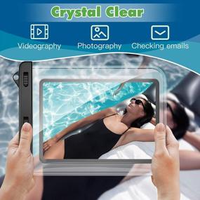 img 1 attached to Универсальный водонепроницаемый чехол для планшета - подводная сухая сумка с ремешком для IPad 10.2", iPad Air 10.5", Galaxy Tab E, Tab S3, Fire HD 8, Fire 7 - Clear By HeySplash