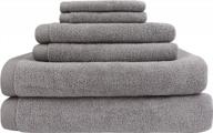 quick-drying ash grey 6-piece everplush flat loop bath towel set logo