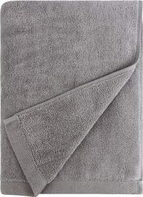 img 1 attached to Quick-Drying Ash Grey 6-Piece Everplush Flat Loop Bath Towel Set