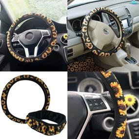 img 1 attached to 🚗 Black NDISTIN Aztec Car Steering Wheel Covers - Men Women Gifts, Auto Interior Accessories with Anti Slip and Sweat Absorption