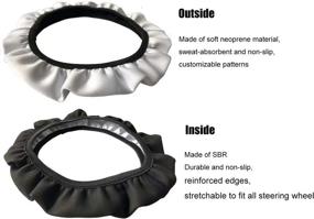img 2 attached to 🚗 Black NDISTIN Aztec Car Steering Wheel Covers - Men Women Gifts, Auto Interior Accessories with Anti Slip and Sweat Absorption
