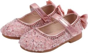 img 4 attached to Glitter Ballerina Princess Wedding Girls' Shoes with Flats by YIBLBOX