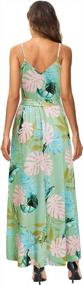 img 1 attached to OUGES Women'S Summer Floral Maxi Dress - Deep V Neck, Adjustable Spaghetti Strap Beach Dress