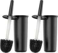 🚽 2-pack mr.siga toilet bowl brush and holder set for bathroom - black logo