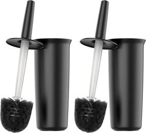 img 4 attached to 🚽 2-Pack MR.SIGA Toilet Bowl Brush and Holder Set for Bathroom - Black