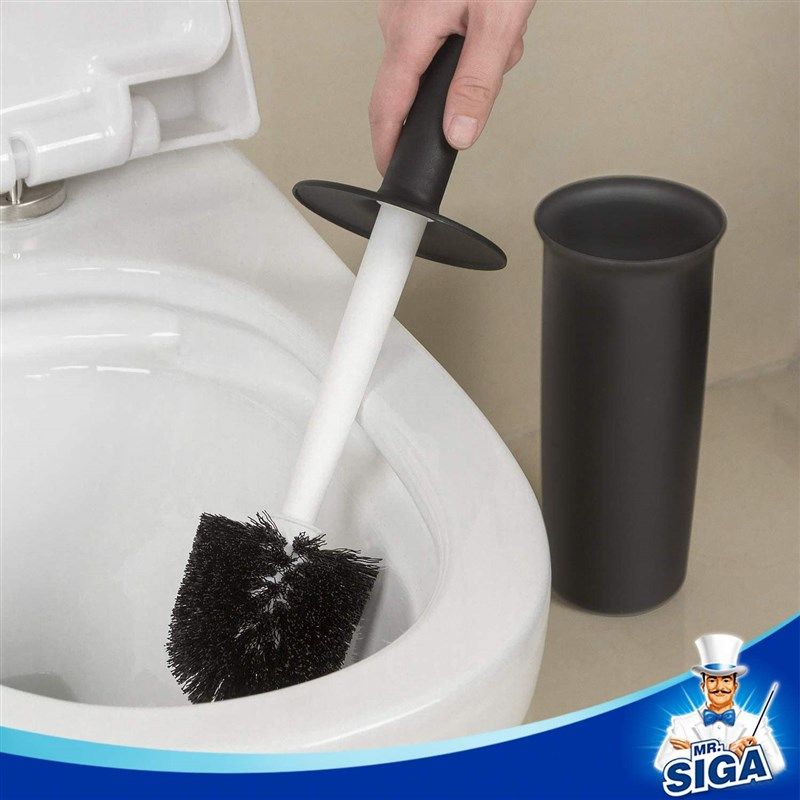 MR.SIGA Premium Toilet Bowl Brush and Holder for Bathroom Cleaning