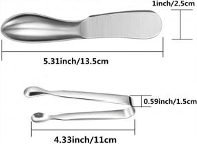 img 3 attached to 🍴 6-Piece Stainless Steel Spreader Knife Set: Cheese and Butter Knives with Serving Tongs – Multipurpose Butter Knives