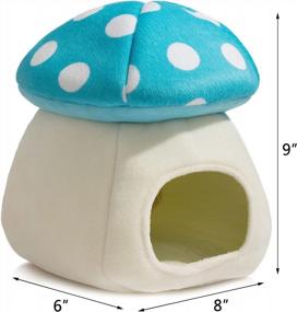 img 3 attached to Cozy Blue Mushroom Small Pet Bed For Dutch Pigs, Hamsters, Hedgehogs, Rats, Chinchillas, And Guinea Pigs By Hollypet