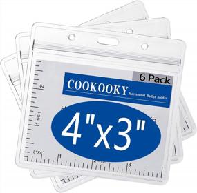 img 4 attached to Stay Organized With COOKOOKY Horizontal ID Card Holder (6 Pack)