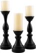 enhance your home decor with vincigant set of 3 black metal candle holders for a stunning centerpiece logo