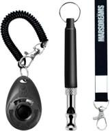 marsdreams pet training clicker whistle and lanyard neck strap - puppies training accessories (black) logo