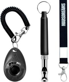 img 4 attached to MARSDREAMS Pet Training Clicker Whistle and Lanyard Neck Strap - Puppies Training Accessories (Black)