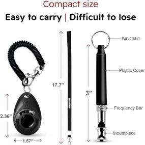 img 1 attached to MARSDREAMS Pet Training Clicker Whistle and Lanyard Neck Strap - Puppies Training Accessories (Black)