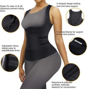 img 3 attached to Ultimate Women'S Neoprene Sauna Sweat Vest With Waist Trainer And Adjustable Belts