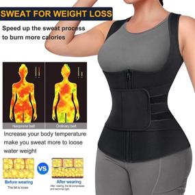 img 2 attached to Ultimate Women'S Neoprene Sauna Sweat Vest With Waist Trainer And Adjustable Belts
