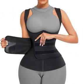 img 4 attached to Ultimate Women'S Neoprene Sauna Sweat Vest With Waist Trainer And Adjustable Belts