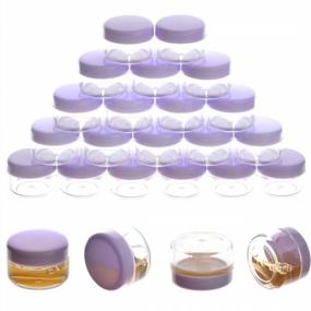 img 4 attached to Small But Mighty: 25Pcs ZEJIA 5G Cosmetic Containers With Lids In Pretty Purple | Ideal For Makeup Samples