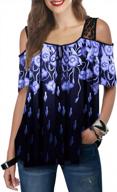 chic and comfy floral print cold shoulder blouse for women logo