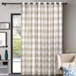 extra wide blackout room divider curtain for bedroom patio door sliding glass door curtains buffalo check plaid privacy thermal closet grommet 108w x 96l inch taupe 1 panel - driftaway logo
