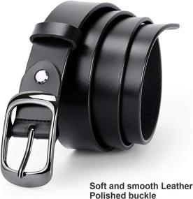 img 3 attached to Stylish WERFORU Leather Polished Buckle 1 👩 Black Women's Belt - Top-Quality Accessory for Chic Outfits