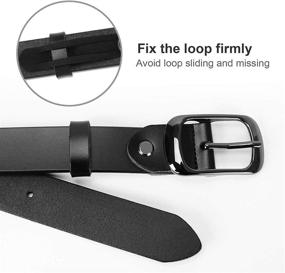 img 1 attached to Stylish WERFORU Leather Polished Buckle 1 👩 Black Women's Belt - Top-Quality Accessory for Chic Outfits