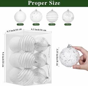 img 3 attached to Shatterproof 3.15" Christmas Foam Ball Ornaments - Set Of 12 For Holiday Decor - ADXCO
