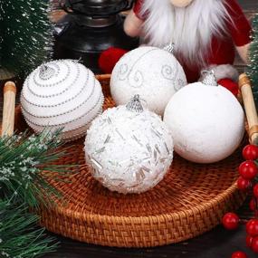 img 1 attached to Небьющиеся 3,15-дюймовые рождественские украшения из пенопласта - набор из 12 предметов для праздничного декора - ADXCO