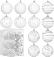 shatterproof 3.15" christmas foam ball ornaments - set of 12 for holiday decor - adxco logo
