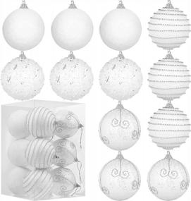 img 4 attached to Shatterproof 3.15" Christmas Foam Ball Ornaments - Set Of 12 For Holiday Decor - ADXCO