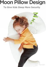 img 1 attached to 🌙 Chocchick Curve Long Body Pillow for Kids: Moon Shape Soft Child Hug Sleep Pillow, 100% Cotton Washable Breathable Toddler Crib Pillows (34''x28'') - Ideal Pillow for Kids Over 2 Years Old