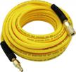 yotoo hybrid air hose 1/4-inch by 50-feet 300 psi heavy duty, lightweight, kink resistant, all-weather flexibility with 1/4-inch industrial quick coupler fittings, bend restrictors, yellow logo
