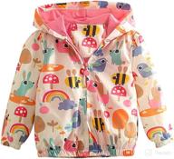 cute hooded jacket for little girls and boys in mud kingdom featuring cartoon animals and zipper outerwear logo