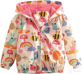 img 4 attached to Cute Hooded Jacket for Little Girls and Boys in Mud Kingdom featuring Cartoon Animals and Zipper Outerwear