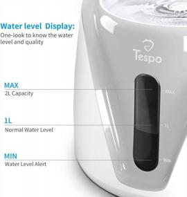 img 3 attached to Keep Your Pet Hydrated With The Tespo Cat Water Fountain: 2L Dispenser In Grey
