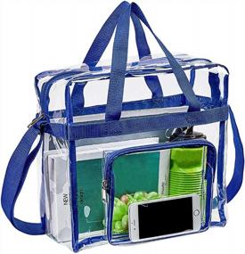 img 3 attached to Stay Secure With Stadium-Approved Clear Tote Bag- Perfect For Travel & Gym- 12"X 6"X12