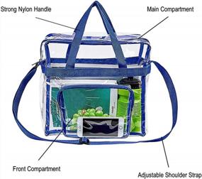 img 1 attached to Stay Secure With Stadium-Approved Clear Tote Bag- Perfect For Travel & Gym- 12"X 6"X12