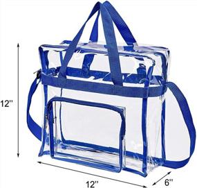 img 2 attached to Stay Secure With Stadium-Approved Clear Tote Bag- Perfect For Travel & Gym- 12"X 6"X12