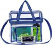 stay secure with stadium-approved clear tote bag- perfect for travel & gym- 12"x 6"x12 logo
