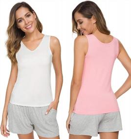 img 3 attached to Women'S 4 Pack V Neck Tank Tops: Lightweight, Stretchy & Stylish - S-XXL
