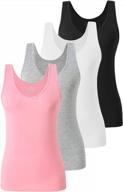 women's 4 pack v neck tank tops: lightweight, stretchy & stylish - s-xxl logo