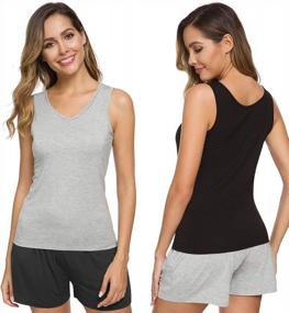 img 2 attached to Women'S 4 Pack V Neck Tank Tops: Lightweight, Stretchy & Stylish - S-XXL