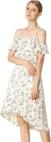 img 3 attached to Allegra Spaghatti Ruffled Sleeves Asymmetrical Women's Clothing at Dresses