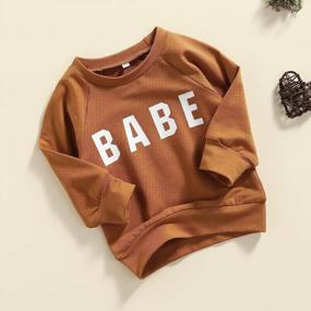 img 2 attached to 👶 Adorable Newborn Baby Letters Print Sweatshirt: Cozy Crewneck Pullover for Fall and Winter