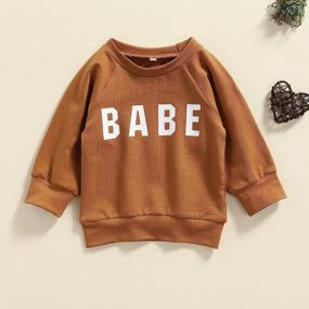 img 3 attached to 👶 Adorable Newborn Baby Letters Print Sweatshirt: Cozy Crewneck Pullover for Fall and Winter